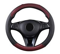 SFONIA Cubierta del Volante Fundas para Volante de Cuero Artificial Universal 37-38cm / 15" Antideslizante Transpirable Durable (Vino Rojo)