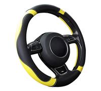 SFONIA Cubierta del Volante Fundas para Volante de Cuero del Microfibra Universal 37-38cm / 15" Antideslizante Transpirable Durable (Amarillo)