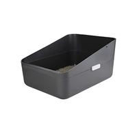 Sfozstra - Arenero Abierto para Gatos pequeños, Evita Fugas de Arena, Caja Duradera, Segura y a Prueba de olores, Caja de Arena extraíble, fácil de Limpiar (Verde Oscuro, S)