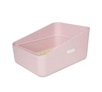 Sfozstra - Arenero Abierto Pero cercado para Gatos pequeños, Evita Fugas de Arena, Caja Duradera, Segura y a Prueba de olores, Caja de Arena extraíble, fácil de Limpiar (Rosa, M)