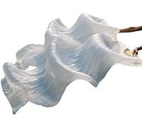 SFQEVHRZ Abanico de Danza, Velos de Abanico Abanicos Velo Seda for Danza del Vientre 1 par abanicos con Costillas tamaño clásico al por Mayor(12,180x90cm)