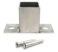 SFQEVHRZ Base de soporte para terraza, Base de anclaje for poste valla madera, soportes for cubierta tubo cuadrado hormigón acero inoxidable, 1 ud(Diameter: 1.42in; H: 2.09in)