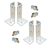SFQEVHRZ Base de soporte para terraza, La base ajustable del poste galvanizó los soportes acero inoxidable el ancla de madera resistente(4pcs,Height 200mm)