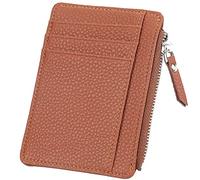 SFQEVHRZ Billeteras,Billeteras para Hombres, Carteras Cartera Delgada de Cuero con Bloqueo Multifuncional for Hombre Carteras de Cuero Genuino de diseño pequeño y Compacto(Bruin)