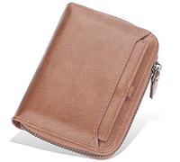 SFQEVHRZ Billeteras，Billeteras para Hombres， Carteras for Hombre Muti-Funcional Fibra superfina PU Cuero sintético Carteras Minimalistas Hombres con Billetera de Cuero(Browna)