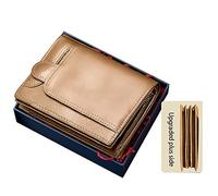 SFQEVHRZ Billeteras，Billeteras para Hombres， con Bloqueo, portatarjetas Multifuncional pequeño for Licencia de Conducir, Monedero con Foto, con Caja de Regalo(Giallo,B)