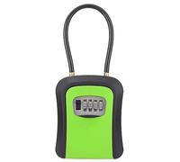 SFQEVHRZ Caja Fuerte para Llaves de Pared, Caja de Almacenamiento Llaves portátil con grillete extraíble, Caja Bloqueo Seguridad Segura for casa código reiniciable Resistente a la Intemperie(Green)