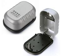 SFQEVHRZ Caja Fuerte para Llaves de Pared, Caja de Seguridad for Llaves, Almacenamiento Interno Grande for Exteriores, Caja con combinación 4 dígitos(Silver)