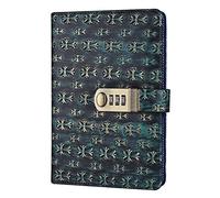 SFQEVHRZ Cuaderno, Cuaderno de cuero, diario personal negocios con código bloqueo, bloc notas grueso, productos papelería, personalizado(D)