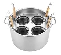 SFQEVHRZ Olla de Pasta de Acero Inoxidable， Juego de Olla for Pasta de 3, 4 y 5 Agujeros con Divisor y colador for una cocción Drenaje fácil.(4 Holes)