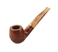 SFQEVHRZ Tubería， Pipa for Fumar con Funda y Caja. Compatible con Cartuchos de carbón Activado de 9 mm. Material de Cuerno de Vaca. Pipa for Fumar Curvada y Lisa.(A)