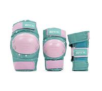 SFR Skates SFR Star Triple Pad Set Kit de protección Skateboard Unisex Adulto, Pink/Green, S