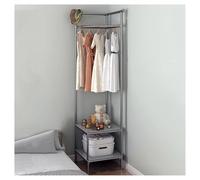 SFSLBFB Perchero esquinero, material de hierro, soporte de esquina para pasillo, árbol, perchero de entrada con almacenamiento, ahorra espacio, para sala de estar, vestíbulo, dormitorio (gris)