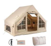 SFSLBFB Tienda de Campa?a Hinchable, Impermeable, de Tela Oxford, Doble Puerta con claraboya y Bomba de Aire el¨¦ctrica, Apta para 3-5 Personas, Ideal para Acampar, Hacer Senderismo y Viajar.