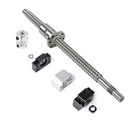 SFU2005 Husillo circular de 800 mm, de acero inoxidable, husillo circular con soporte BK15/BF15, carcasa de tuerca DSG20H y juego de embrague CNC piezas