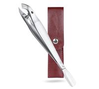 SG Nekoo Pinza 2 en 1 para cortar cutículas y empujador de cutículas, acero inoxidable de grado quirúrgico, herramienta portátil compacta para uñas con funda de cuero para un cuidado preciso de las