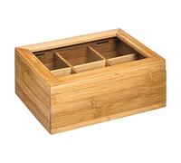 SG Secret de Gourmet Caja de té x6 Compartimentos de bambú, Beige, 22x16x8.7cm