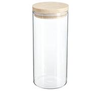 SG Secret de Gourmet Tarro de Vidrio y Madera, Cierre hermético 1.3L, Cristal, D. 9.70 x H, 22 cm