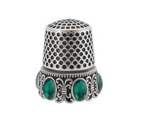 SG Store 1 dedal de metal vintage de 24 x 20 mm para bordado y reparación de costura (plateado)