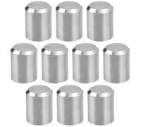 SG Store 10 tapas de extremo de barandilla de mano de acero inoxidable 304, redondas, pieza de repuesto, diámetro exterior de 12 mm, diámetro interior de 10 mm, longitud de 15 mm, cubierta de extremo