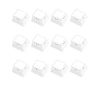 SG Store 12 Teclas Doble Capa de Plástico Personalizadas para Bricolaje de 18 X 18 Mm con Tapa de Cubierta Transparente (Blancas)