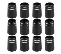SG Store 12PCS Casquillos de Hierro para Golf Casquillos de Golf con Doble Anillo Plateado Casquillo de Goma Cónico para Palos de Golf de 0,370 9,5 X 19 X 13,6 Mm Color Negro