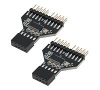 SG Store 2 adaptadores de extensión USB 2.0 de 9 pines hembra 1 a 2 machos para ventilador de lámpara RGB