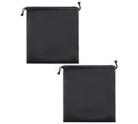 SG Store 2 auriculares bolsa de almacenamiento para auriculares con cordón de piel sintética, bolsa de transporte, impermeable, ligera, funda de protección, 22 x 20 cm, color negro