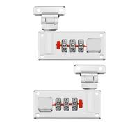 SG Store 2 cerraduras de combinación para maleta, cerradura digital con contraseña para maleta, caja de aluminio, caja de cosméticos, color plateado