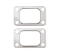 SG Store 2 piezas Junta de colector de entrada de turbo de 4 agujeros con brida de acero inoxidable Junta de brida de acero T3 Metal Gt30 Gt35 T35 T38 Compatible con turbocompresor Garrett T3 y