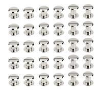 SG Store 30x Juegos de Remaches de Tornillo M5 Remaches Decorativos de Acero Al Carbono Niquelados Remaches de Encuadernación para Artesanías de Cuero Proyectos