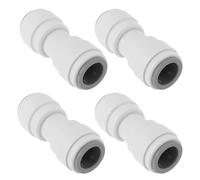 SG Store 4 conectores de agua rectos de 12 mm para conexión de tubería de agua, acoplamiento recto de 12 mm, pieza de peplace PM0412E WS1204 para conexión de tubería de agua, color blanco