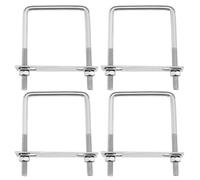 SG Store 4 pernos cuadrados en U M8 rosca 71 mm ancho interior 100 mm longitud 304 acero inoxidable en forma de U perno de abrazadera con tuercas y placas para vehículos, tuberías, edificios