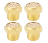 SG Store 4 Piezas 1/8 Pulgada NPT Roscado Latón Silenciador Neumático Conector Latón Silenciador Neumático Silenciador para Cilindros Válvulas Cárter Cajas de Engranajes Tanques de Aceite