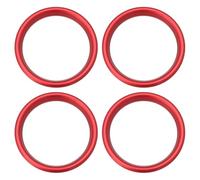 SG Store 4PCS Rojo Anillo Decorativo para Salida de Aire de Coche Compatible con Audi A3 S3 2013-2020 Q2 2017+ Anillo de Aleación de Aluminio Diámetro Exterior 63,2mm Diámetro Interior 51,1mm