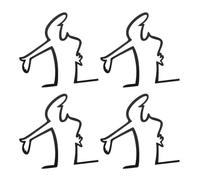 SG Store 4X Pegatinas Reflectantes para Recordar Arañazos en la Pintura del Coche La Linea figura cartoon con gesto de invitación 8 x 8 cm, Decorativas y Resistentes al Agua, Para Proteger Vehículos