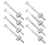 SG Store Juego de 48 tornillos M6 x 75 mm, tuercas de barril M6 x 15 mm, kit de repuesto para tornillos de cabeza hexagonal chapados en zinc, kit de tuercas de barril para muebles de cama (24 pernos