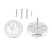 SG Store Kit de Embellecedor Bañera con Palanca de Disparo Y Placa Frontal de Rebosadero Dos Orificios para Zapata de Bañera 1-1/2" 1-3/8” Cromado