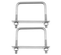 SG Store - Pernos en U cuadrados M10, rosca de 100 mm, ancho interior, 100 mm, longitud perno de apriete en forma de U, acero inoxidable, 304 tuercas y placas para vehículos tuberías de edificios