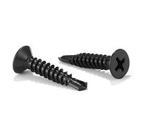 SG TZH #10 tornillos de chapa metálica de 1 pulgada, 100 unidades, cabeza plana de acero inoxidable 410, tornillos autorroscantes rápidos, óxido negro