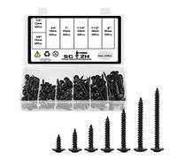 SG TZH - Juego de 210 tornillos surtidos de acero aleado, rosca estándar, cabeza de armadura rápida autorroscante, tornillo de madera, óxido negro