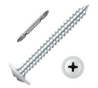 SG TZH Tornillo de madera #8 x 1-1/4 pulgadas, 147 piezas de cabeza blanca de aleación de acero rosca estándar Phillips cabeza de armadura autorroscante rápido