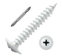 SG TZH Tornillo de madera #8 x 1 pulgada, 175 piezas de rosca estándar de acero de aleación blanca, cabeza de armadura Phillips autorroscante rápido