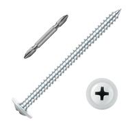 SG TZH Tornillo de madera #8 x 2 pulgadas, 103 piezas de cabeza blanca de aleación de acero rosca estándar Phillips Truss Head rápido autorroscante