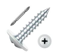 SG TZH Tornillo de madera #8 x 5/8 pulgadas, 222 piezas de cabeza blanca, aleación de acero, rosca estándar Phillips Truss Head rápido autorroscante