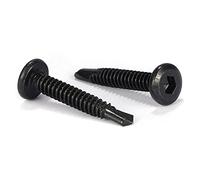 SG TZH - Tornillos de chapa de acero inoxidable 410 tornillos de cabeza plana de 1 pulgada, tornillos Tek, tornillos Allen de accionamiento rápido y autorroscantes de óxido negro