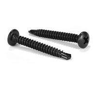 SG TZH - Tornillos de chapa de acero inoxidable 410 tornillos Tek de cabeza plana de acero inoxidable, tornillos autorroscantes rápidos, óxido negro