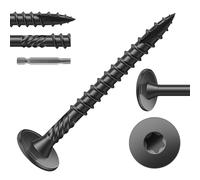 SG TZH Tornillos de madera estructural para exteriores #14 x 2 pulgadas (40 piezas/1 libra), acero al carbono, negro, cabeza plana, revestimiento epoxi resistente a la corrosión, broca de estrella T30