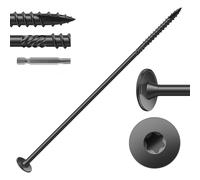 SG TZH Tornillos de madera estructural para exteriores #14 x 8 pulgadas (12 piezas/1 libra), acero al carbono, negro, cabeza plana, revestimiento epoxi resistente a la corrosión, broca de estrella T30