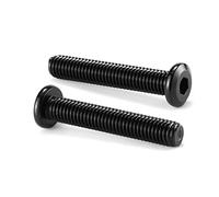 SG TZH - Tornillos hexagonales de cabeza plana M5 x 40 mm, 10 unidades, acero inoxidable 304 18-8, rosca completa, óxido negro (con llave hexagonal)